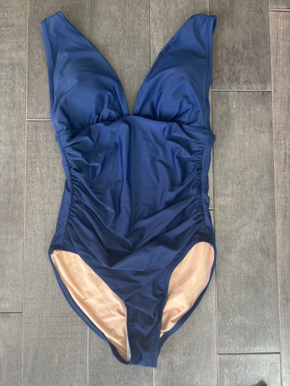 NWT J.Crew Ruched V-Neck One-Piece Swimsuit